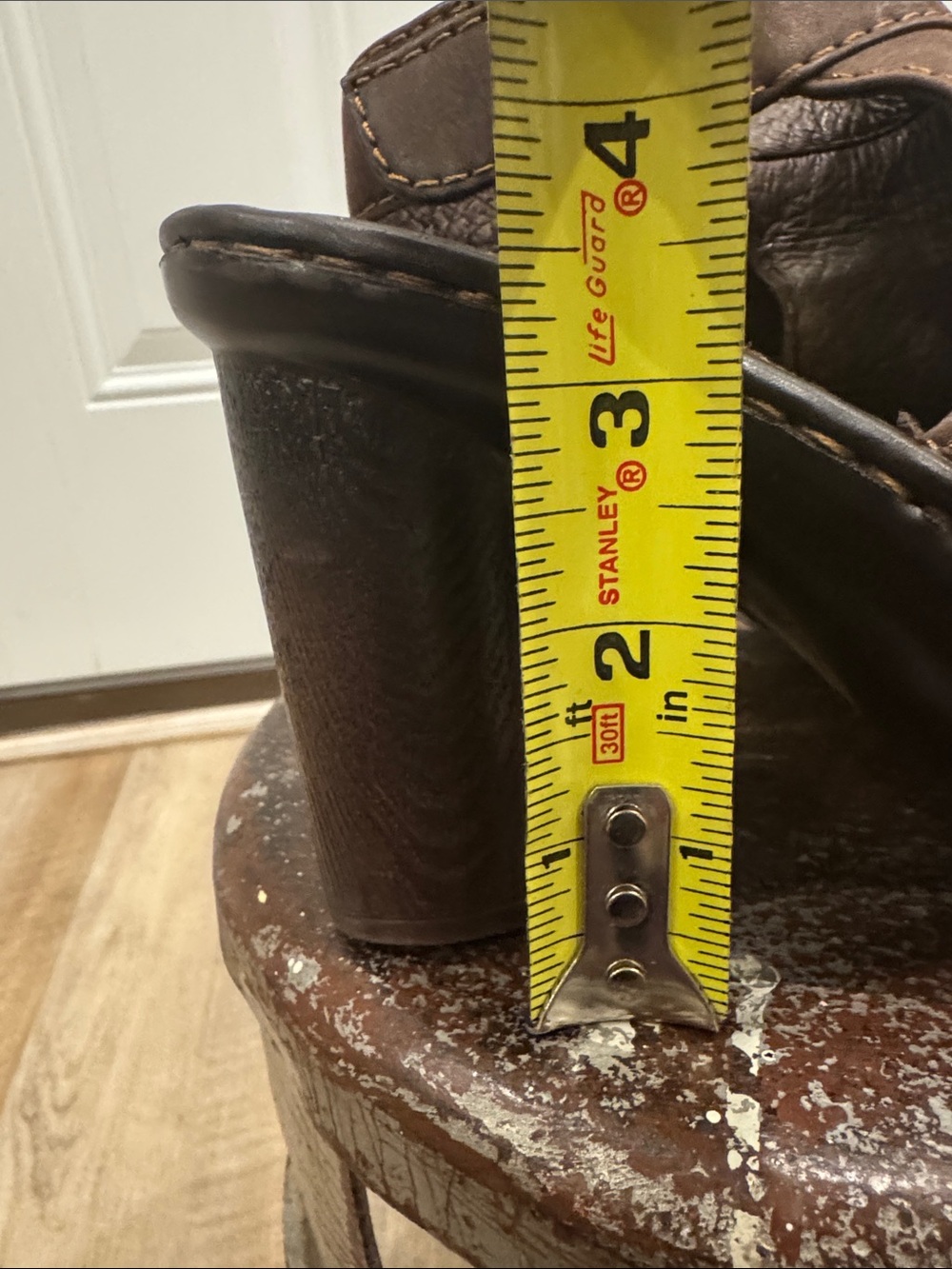 Born Brown Leather Chunky 3” Heel Buckle Sling-back Mules - Picture 16 of 16